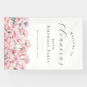 90th Birthday Party January Birth Flower Welcome Banner (Horizontal)