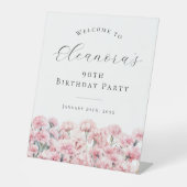 90th Birthday Party January Birth Flower Welcome Sockelschild (Vorderseite)