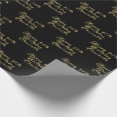 90th Birthday Party Name Black Modern Pattern Geschenkpapier (Ecke)