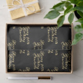 90th Birthday Party Name Black Modern Pattern Seidenpapier (Geschenk)
