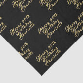 90th Birthday Party Name Black Modern Pattern Seidenpapier (Detail)