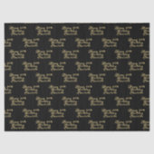 90th Birthday Party Name Black Modern Pattern Seidenpapier (Vorderseite)
