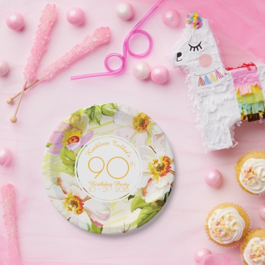 90th Birthday Party Paper Plate Pappteller (Party)