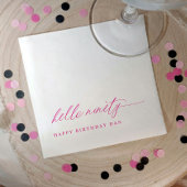 90th Birthday Party Pink Hello 90 Modern Elegant Serviette