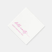 90th Birthday Party Pink Hello 90 Modern Elegant Serviette (Ecke)