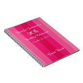 90th Birthday Party Pink Stripe Guest Book Spiral Notizblock (Rechte Seite)