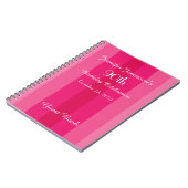 90th Birthday Party Pink Stripe Guest Book Spiral Notizblock (Linke Seite)