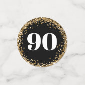 90th birthday Photos Gold Confetti Konfetti (Klein Vorderseite)