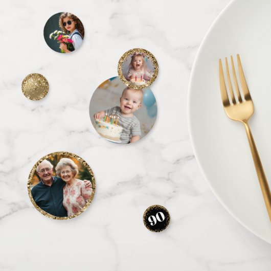90th birthday Photos Gold Confetti Konfetti (Gruppe)