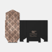 90th Birthday Rose Gold Damask Thank You Geschenkschachtel (Ungefaltet)