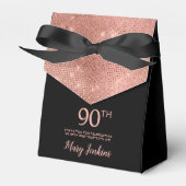 90th Birthday Rose Gold Thank You Favor Box Geschenkschachtel (Vorderseite)