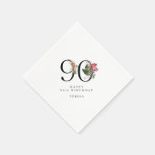 90th Birthday Simple Elegant Tropical Invitation Serviette (Ecke)