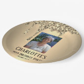 90th Ninety Elegant Birthday Party Gold Pappteller (Schrägansicht)