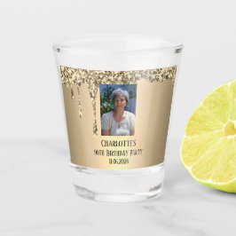 90th Ninety Elegant Birthday Party Gold Schnapsglas