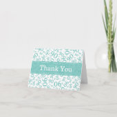 90th "Thank you!" Teal/White Number Pattern Dankeskarte (Vorderseite)