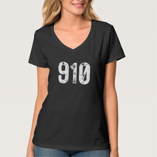 910 Area Code Fayetteville NC Mobile Telephone Are T-Shirt (Vorderseite)