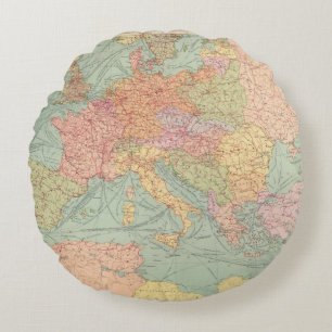 910 Linien Kommunikation, Mitteleuropa Rundes Kissen
