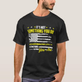 911 American Flag Dispatch-er USA Thin Gold Line O T-Shirt (Vorderseite)