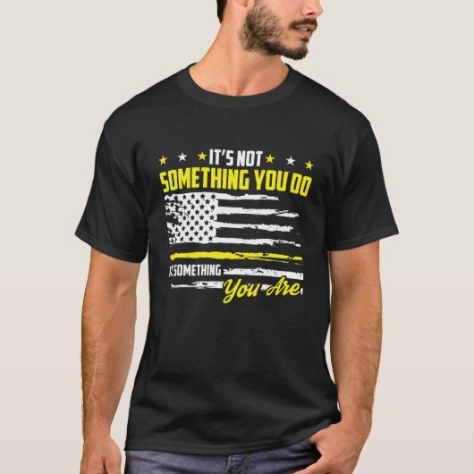 911 American Flag Dispatch-er USA Thin Gold Line O T-Shirt (Vorderseite)
