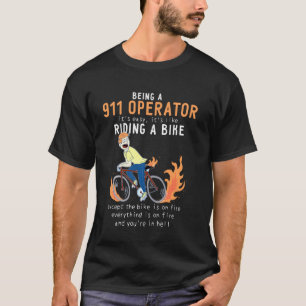911 Betreiber wie Reitradfahrer Funny Long S T-Shirt