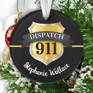 911 Dispatch Abzeichen Personalisiert Ornament