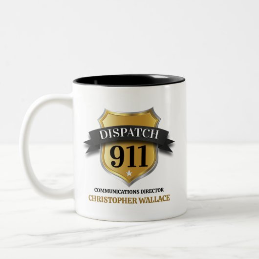 911 Dispatch Operator Personalisierte Kaffee-Tasse Zweifarbige Tasse (Links)