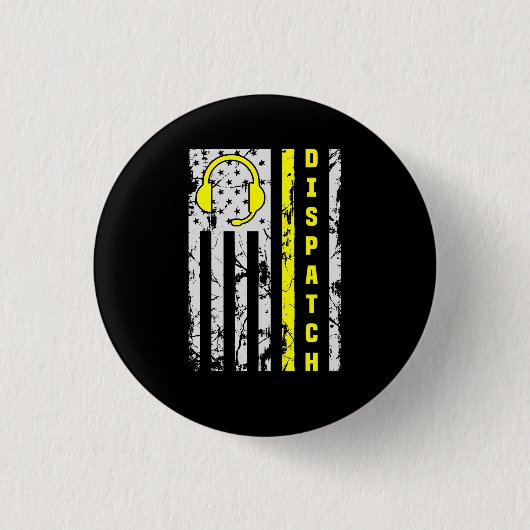 911 Dispatch Operator Thin Gold Line Dispatcher Button (Vorderseite)