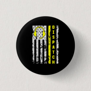 911 Dispatch Operator Thin Gold Line Dispatcher Button