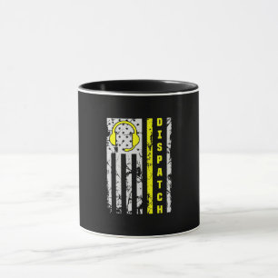 911 Dispatch Operator Thin Gold Line Dispatcher Tasse