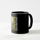 911 Dispatch Operator Thin Gold Line Dispatcher Tasse (VorderseiteRechts)