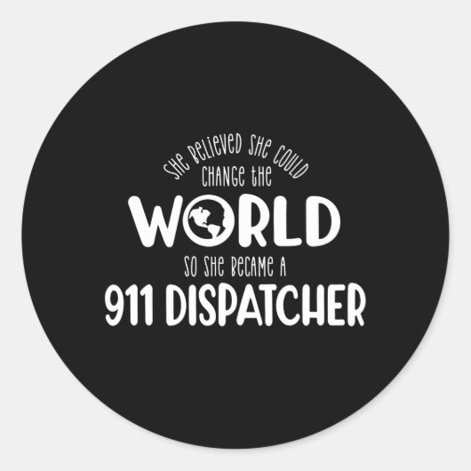 911 Dispatcher, Antworter, Polizei, dünne blaue Li Runder Aufkleber (Vorderseite)