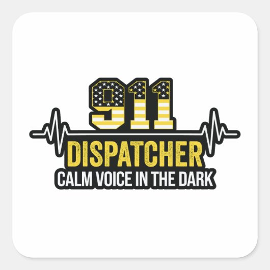 911 Dispatcher Calm Voice in the Dark Quadratischer Aufkleber (Vorderseite)