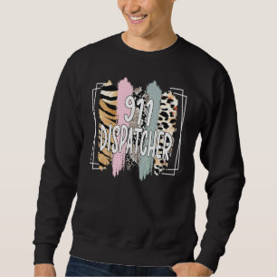 911-Dispatcher  Dispatch uns Flagge Polizei-Notfal Sweatshirt