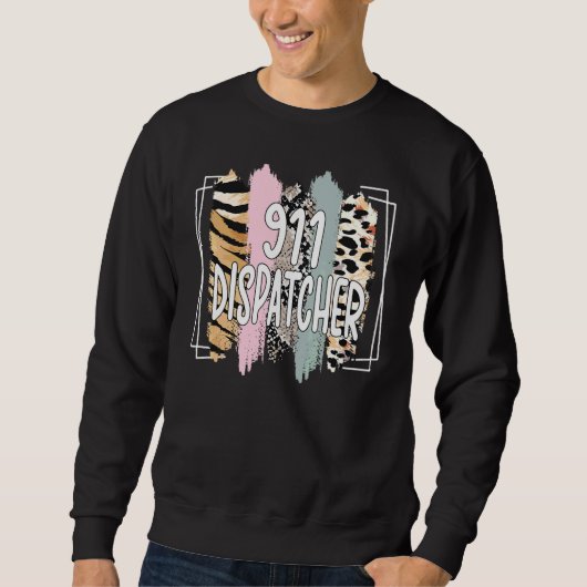 911-Dispatcher Dispatch uns Flagge Polizei-Notfal Sweatshirt (Vorderseite)
