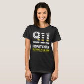 911-Dispatcher Dispatch Us Flagge Polizei Notfall T-Shirt (Vorne ganz)