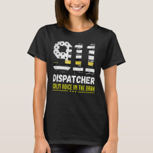 911 Dispatcher Dispatcher Dispatch US Flag Police T-Shirt