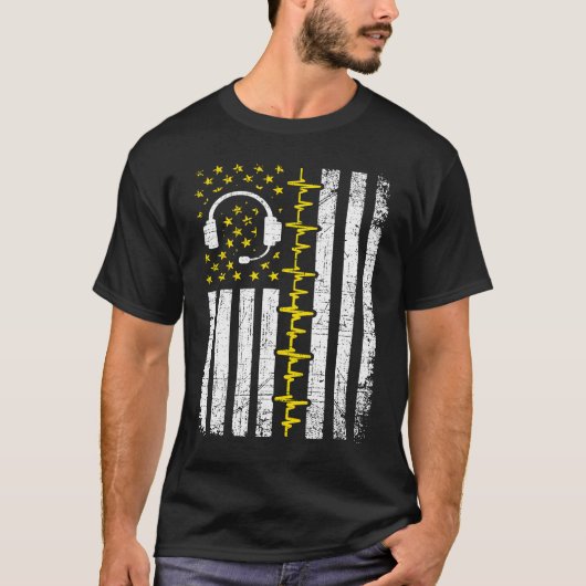 911 Dispatcher Flag Emergency Responder Police Dis T-Shirt (Vorderseite)