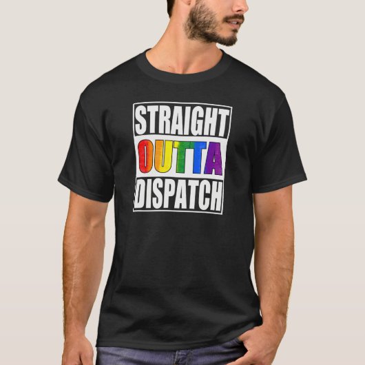 911 Dispatcher Gay Pride LGBTQIA Thin Gold Line T-Shirt (Vorderseite)