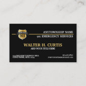 911 Dispatcher-Gold-Line-Flag-Visitenkarte Visitenkarte (Vorderseite)