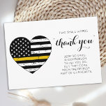 911 Dispatcher Police Thin Gold Line Herz Dankeskarte<br><div class="desc">Thin Gold Line Dispatcher Dankeschön-Karte - Amerikanische Flagge in Dispatcher Flag Farben, gestresstes Design auf weiß. Dieser Dispatcher Dankeschön-Karte ist perfekt, um einem Polizisten Dispatcher, Feuerwehr Dispatcher, 911 Dispatcher, und 911 Telekommunikation, Dispatcher Wertkarte danken. Zitat: "Zwei kleine Worte Danke, dass du im Vergleich zu allem, was du tust, so klein...</div>