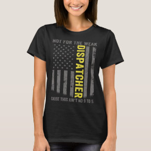 911-Dispatcher US-Flagge Dünne Goldlinie Notfall-D T-Shirt