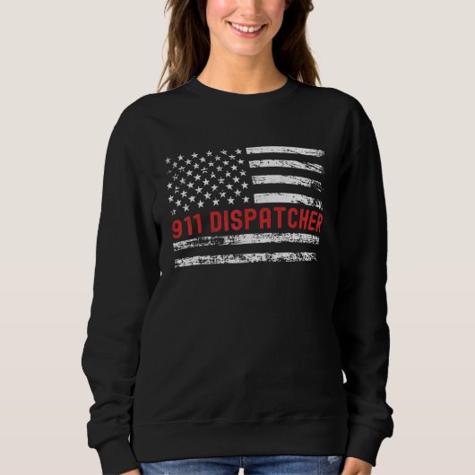 911 Dispatcher USA Flag Profession Retro Job Title Sweatshirt (Vorderseite)