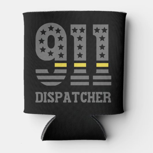 911 Dispatcher USA Flag Thin Yellow Line Emergency Dosenkühler (Vorderseite)