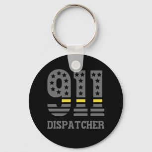 911 Dispatcher USA Flag Thin Yellow Line Emergency Schlüsselanhänger
