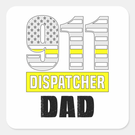 911 Dispatcher-Vater, Cooler Dispatcher Quadratischer Aufkleber (Vorderseite)