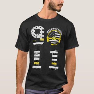 911-Dispatcher Versand Us-Flagge Polizei-Notfall T-Shirt