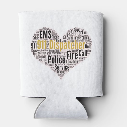 911 Dispatcher Word Cloud-Kaffee-Tasse Dosenkühler (Rückseite)