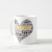 911 Dispatcher Word Cloud-Kaffee-Tasse Kaffeetasse (Vorderseite Links)