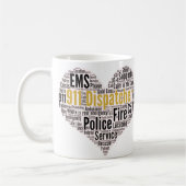 911 Dispatcher Word Cloud-Kaffee-Tasse Kaffeetasse (Links)