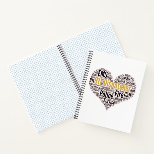 911 Dispatcher Word Cloud-Kaffee-Tasse Notizblock (Innenseite)